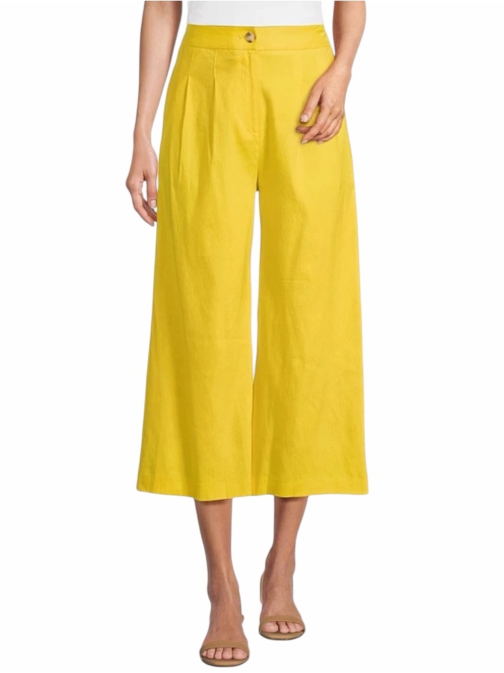 Antonio Melani Brenda Linen Blend Coordinating Pants Cropped Leg Size 10